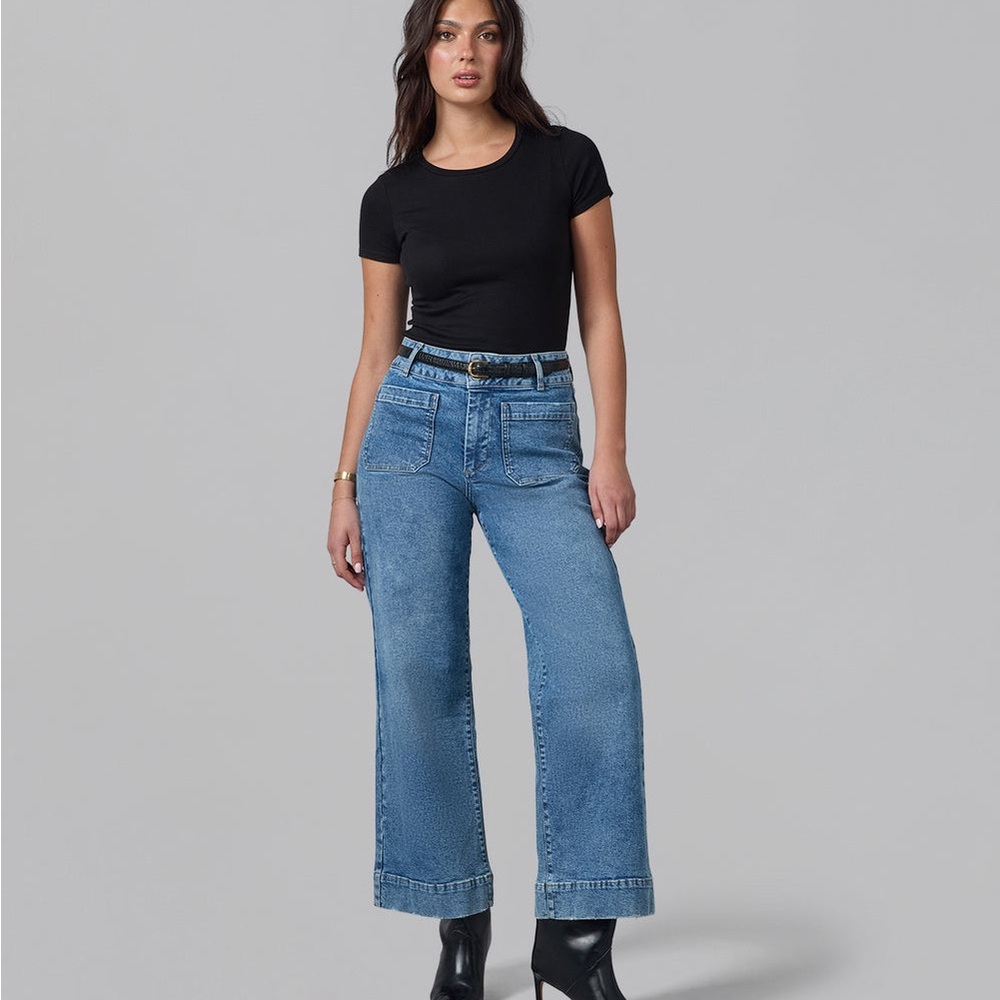 Lola Jeans Collette Morning Day Light High Rise Wide Leg